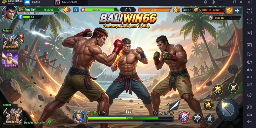 Screenshot gameplay BALIWIN66 dengan pertarungan seru antara karakter.