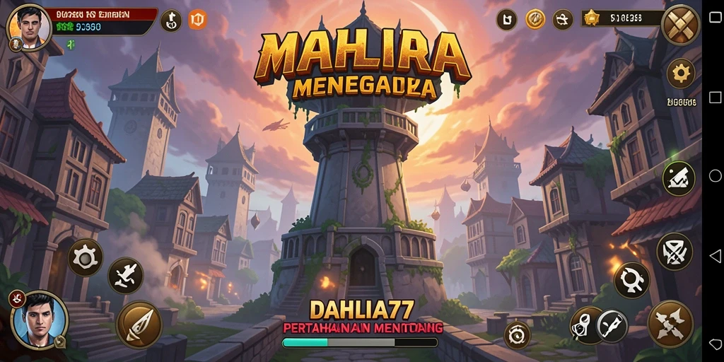 Screenshot DAHLIA77 menunjukkan pertempuran menara yang mendebarkan.
