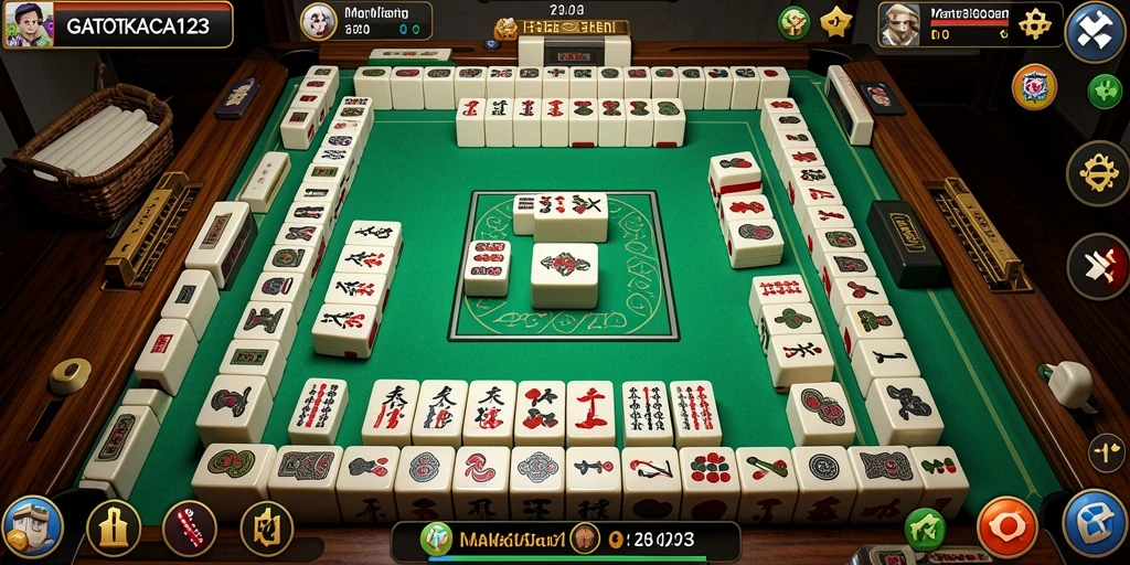 Tampilan gameplay menarik GATOTKACA123 yang penuh tantangan Mahjong.