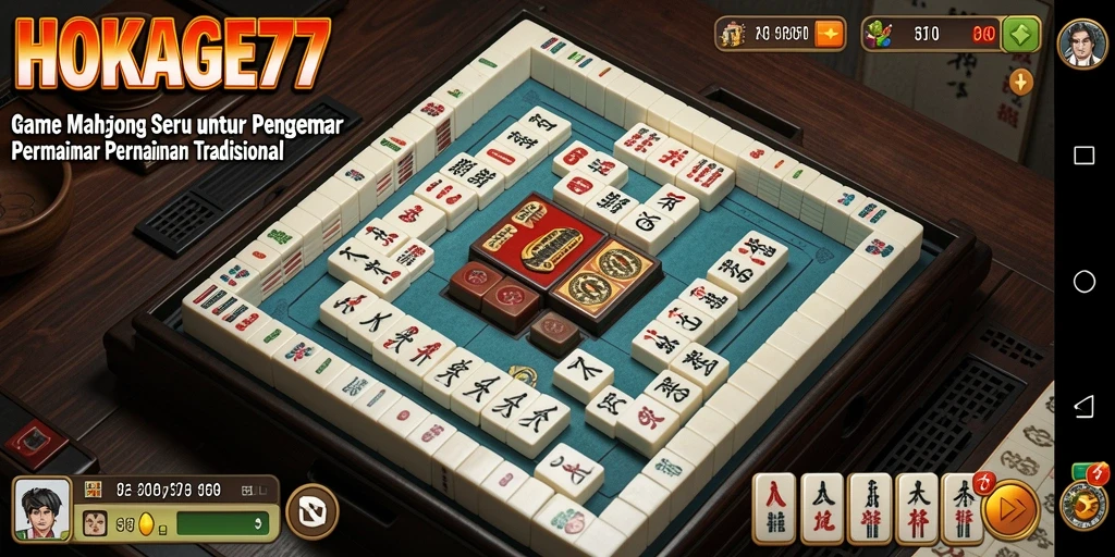 Screenshot gameplay HOKAGE77 menampilkan keseruan permainan Mahjong.