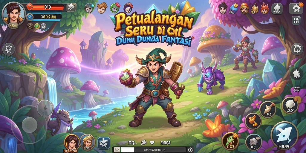 Tampilan gameplay HR89 menunjukkan petualangan seru di dunia fantasi.