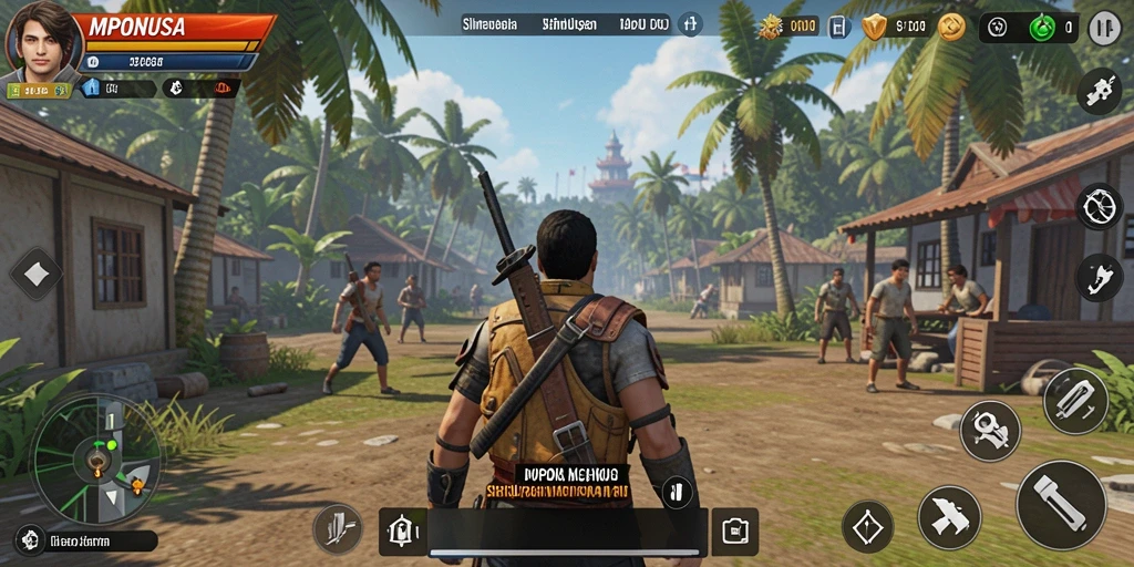 Tampilan gameplay memukau dari MPONUSA dengan interaksi karakter.
