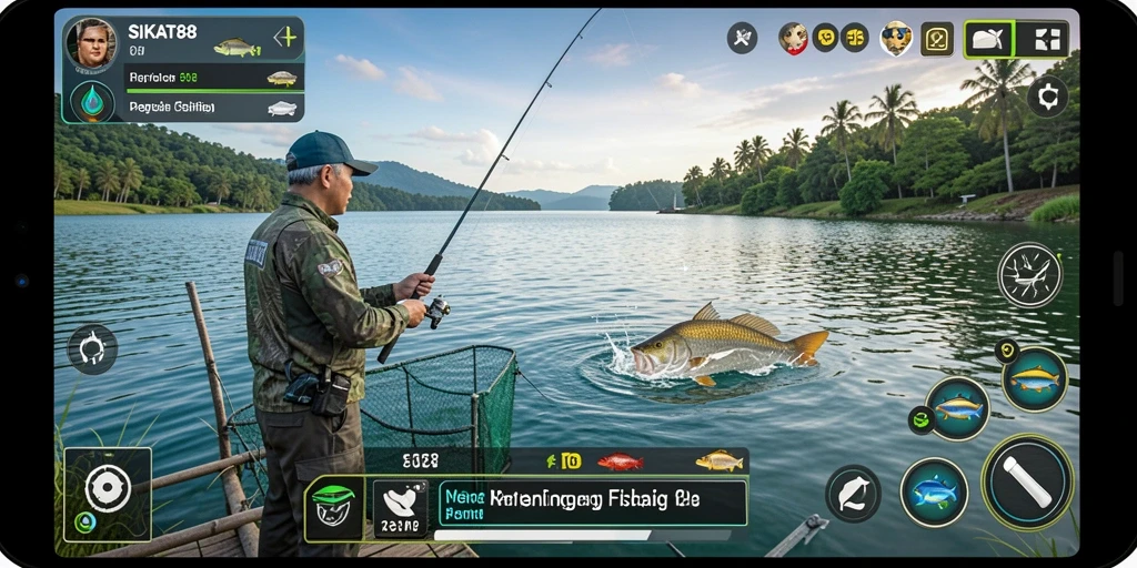 Tampilan gameplay seru SIKAT88 dengan variasi ikan yang menarik.