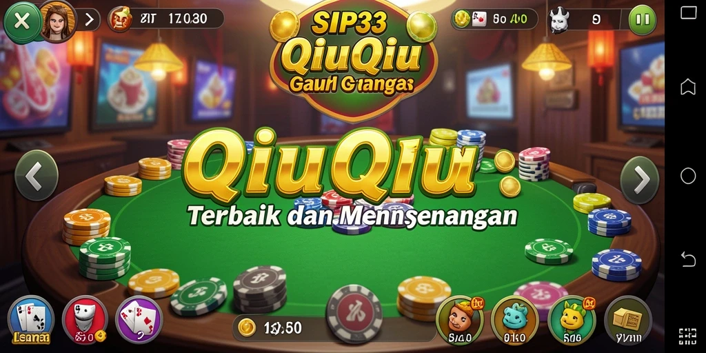 Screenshot dari permainan QiuQiu SIP33 menampilkan aksi seru dan kompetitif.